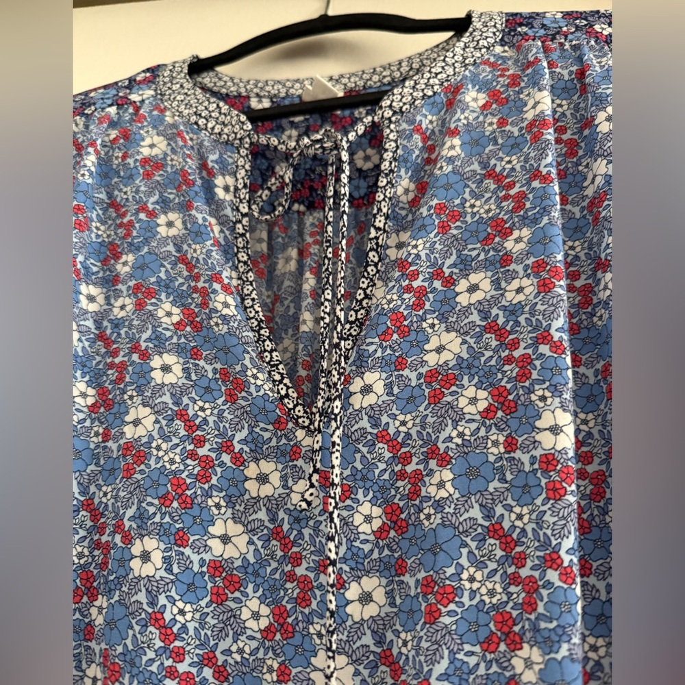 Gap Floral Blue and Red Dress / Blouse style